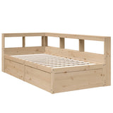 Bookcase Bed without Mattress 90x200cm Solid Wood Pine 3324469