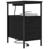 Bedside Cabinet 2 pcs Black Oak 30 x 48 x 61 cm Engineered Wood 859411