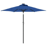 Garden Parasol with LEDs and Steel Pole Azure Blue 225x225x212cm 4005073