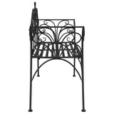 Garden Bench 2-Seater 130 x 47 x 90 cm Steel Black 42029542