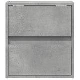 Wall-mounted Bedside Cabinets with LED Lights 2 pcs Concrete Grey 3307968