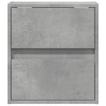 ZNTS Wall-mounted Bedside Cabinet with LED Lights Concrete Grey 3307967