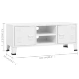 Industrial TV Cabinet White 105x35x42 cm Metal 339619
