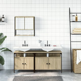 ZNTS 3 Piece Bathroom Furniture Set Sonoma Oak Engineered Wood 3214666