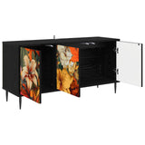 TV Cabinet GENNEP 102 x 33 x 51 cm Black Oak Engineered Wood 8007095