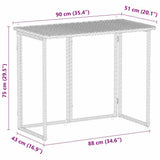 Folding Garden Table Grey 90x51x75 cm Poly Rattan 4108256