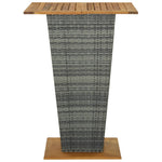 ZNTS Bar Table Grey 80x80x110 cm Poly Rattan and Solid Acacia Wood 313466