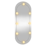 Wall Mirror with LED Lights 30x70 cm Glass Oval 3189161