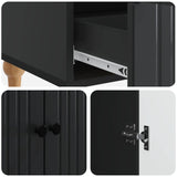 Sideboard with Drawer Black 66 x 34.5 x 95 cm Engineered Wood 894206