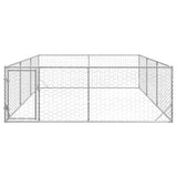 Outdoor Dog Kennel with Door 3x4x1 m Galvanised Steel 4105414