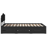 Bed Frame with Drawer Black 120 x 190 cm Engineer Wood 3413027