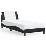 Bed Frame without Mattress "Zadar" Black and White 90x200 cm Faux Leather 3208161