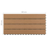 Decking Tiles 6 pcs WPC 60x30 cm 1.08 m Brown 149028