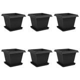 Plant Pots 6 pcs Black 43 x 43 x 33.5 cm Plastic 3403303