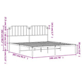 Metal Bed Frame without Mattress with Headboard White 193x203cm 373942