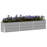 Planter Light Grey 240 x 40 x 45 cm Steel 42018136