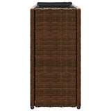 ZNTS Garden Planters with 2 Pots 2 pcs Brown 90x20x40 cm Poly Rattan 3210514