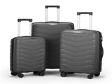 V-shaped stripe 3-in-1 PP trolley case 20in 24in 28in PP iron trolley classic color - dark gray 95635181