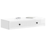 Wall-Mounted Side Table High Gloss White 87.5 x 34.5 x 17 cm 897989