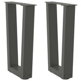 ZNTS Dining Table Legs V-Shape 2 pcs Anthracite 38x cm Steel 4012626