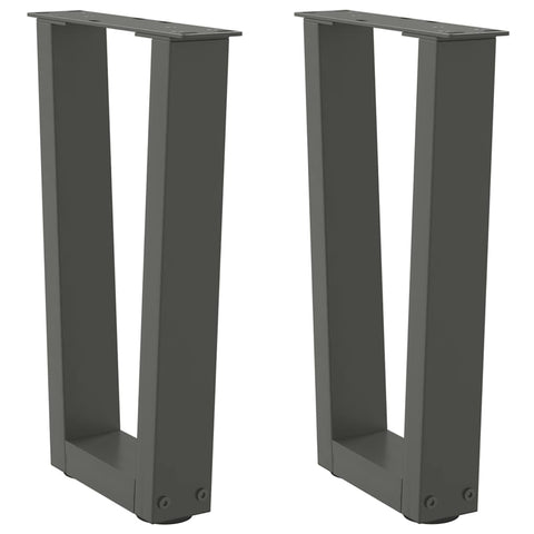 ZNTS Dining Table Legs V-Shape 2 pcs Anthracite 38x cm Steel 4012626