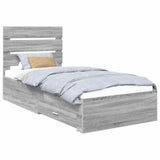 Bed Frame with Drawer Grey Sonoma 90 x 190 cm Engineered Wood 3412025
