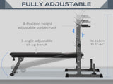 Adjustable Weight Bench, Foldable Bench, with Barbell Rack, Grey T3398P347572
