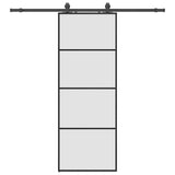 Sliding Door with Hardware Set Black 76x205 cm ESG Glass 3375857