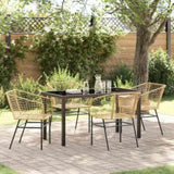 Garden Dining Set 5 pcs Brown Poly Rattan 3380899