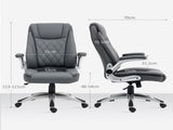 Faux Leather Executive Swivel Office Chair - Dark Grey T3398P344732