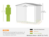 4.3 x 5ft Outdoor Garden Storage Shed - Grey Wood Effect T3398P377654