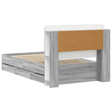 Bed Frame with Storage Grey Sonoma 75 x 190 cm Engineered Wood 3433993