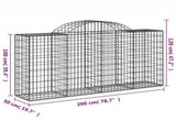 Arched Gabion Baskets 18 pcs 200x50x100/120 cm Galvanised Iron 3146334