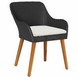 Garden Dining Set with Cushion 3 pcs Black Poly Rattan 3261670