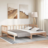 Day Bed with Trundle without Mattress 90x200 cm Solid Wood 836156