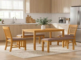 Dining Set 5 pcs Grey Solid Oak Wood 3430278