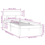 Bed Frame without Mattress White Solid Wood 90x200 cm 810133