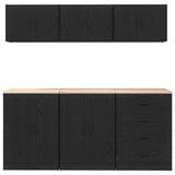 Garage Cabinets 6 pcs Black Engineered Wood 3328342