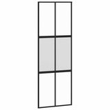 Sliding Door with Hardware Set Black 76x205 cm Tempered Glass 3375823