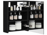 Bathroom Mirror Cabinet with Shelf Black Oak 30 x 10.5 x 50 cm 889008