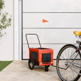 Pet Bike Trailer Orange and Black Oxford Fabric and Iron 93928