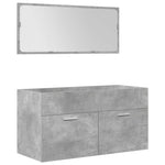 ZNTS 5 Piece Bathroom Furniture Set Concrete Grey Engineered Wood 3324897