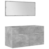 ZNTS 5 Piece Bathroom Furniture Set Concrete Grey Engineered Wood 3324897