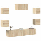 7 Piece TV Cabinet Set Sonoma Oak Engineered Wood 3114504