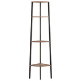 4-Tier Corner Shelf Dark Brown and Black 45.5x31.5x150 cm 336392