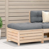 Garden Footstool with Cushion Solid Wood Pine 844926