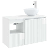 Bathroom Furniture Set 2 pcs High Gloss White Engineered Wood 3404028