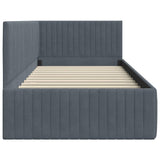 Corner Bed Frame with Headboard Dark grey 90 x 200 cm Velvet 42016267