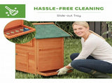PawHut Chicken Coop, Wooden Hen House with Nesting Box, Pull-Out Tray, Sliding Window, Waterproof T3398P555003
