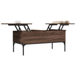 ZNTS Coffee Table Brown Oak 100x50x45 cm Engineered Wood and Metal 845415